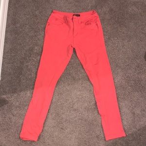 Coral low rise jeggings